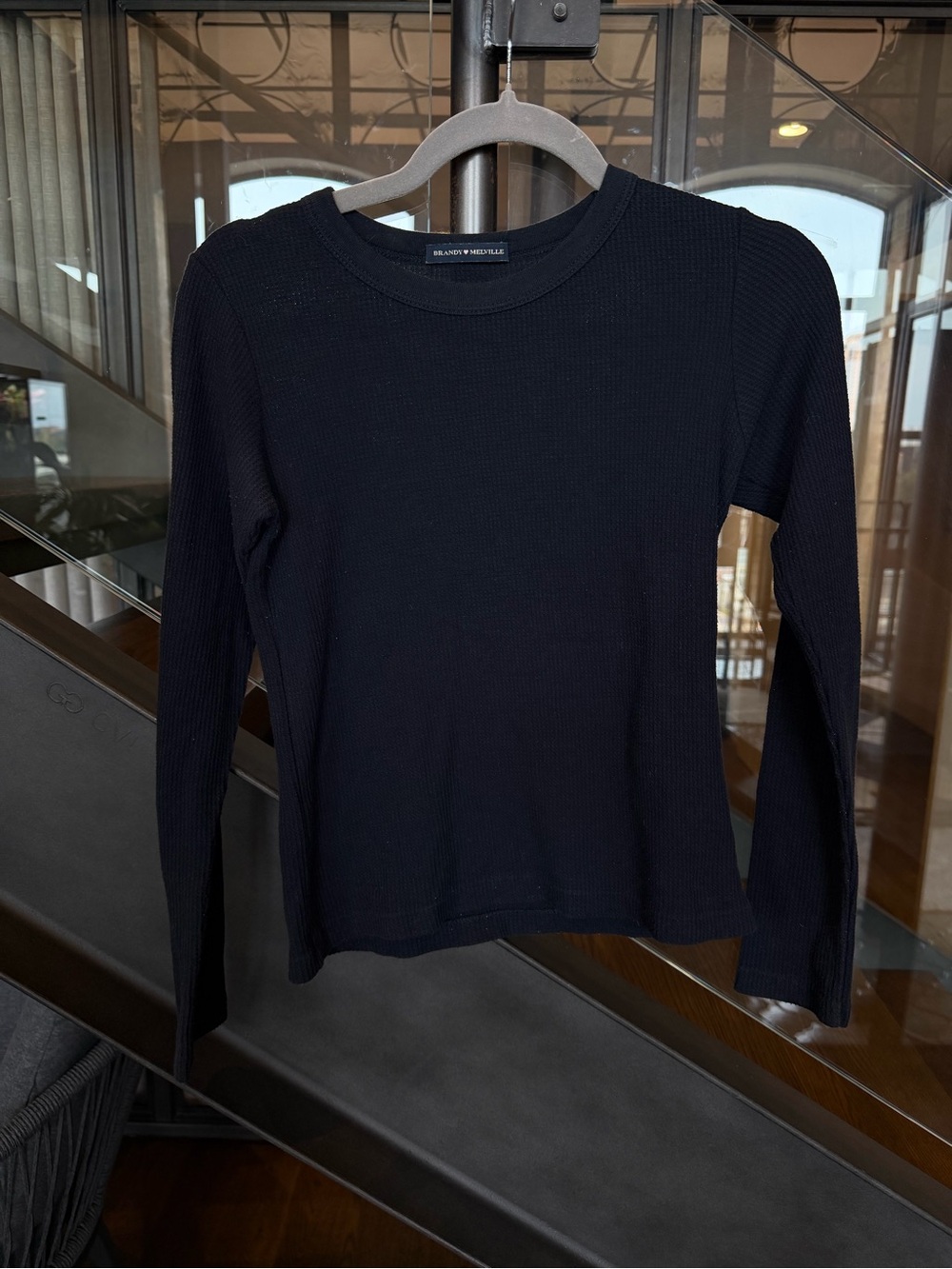 Brandy Melville Waffle Knit Long Sleeve Top